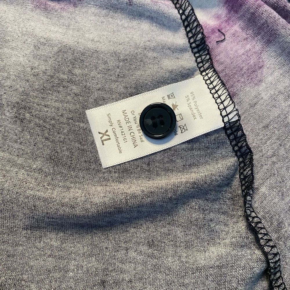 LuLaRoe XL Purple Black Tie Dye Button Front Skirt - Picture 5 of 6